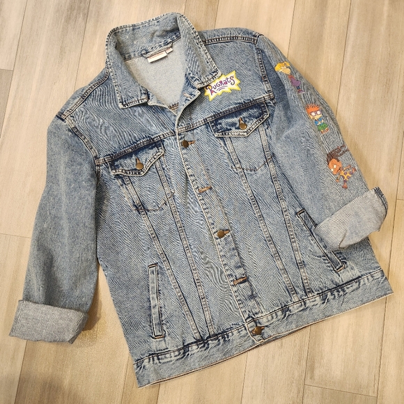 Nickelodeon Jackets & Blazers - Nickelodeon jean jacket women's XL graphic print Made 90s Rugrets nostalgic blue